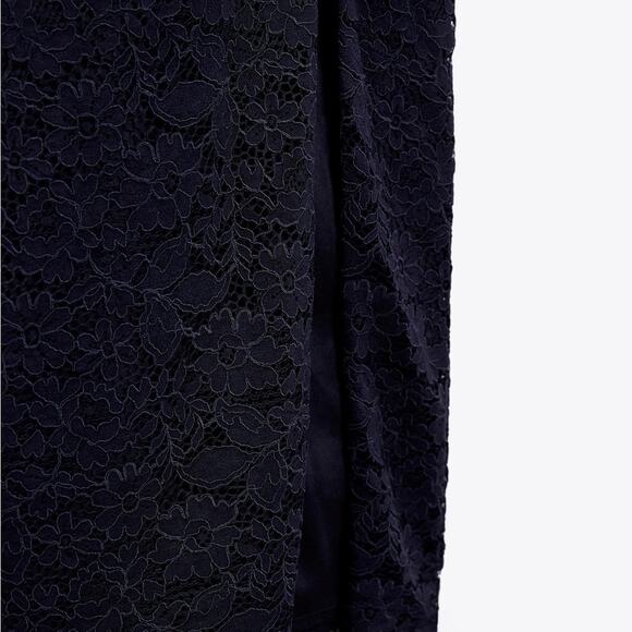ZARA LACE MIDI DRESS NAVY BLUE - Picture 6 of 7